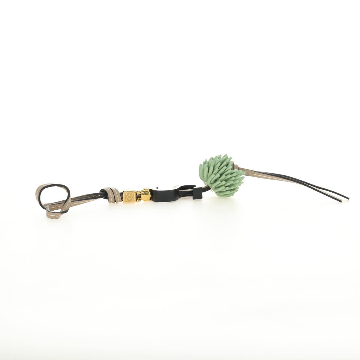 LOEWE Bag Charm Leather Gray Gold Auth 187590M