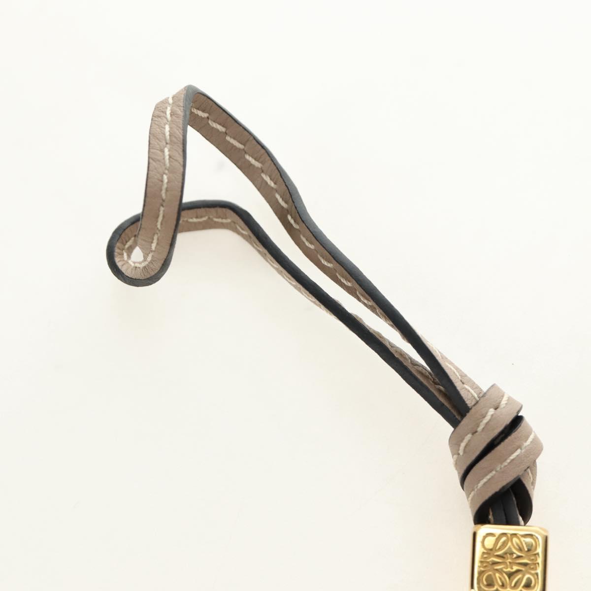 LOEWE Bag Charm Leather Gray Gold Auth 187590M