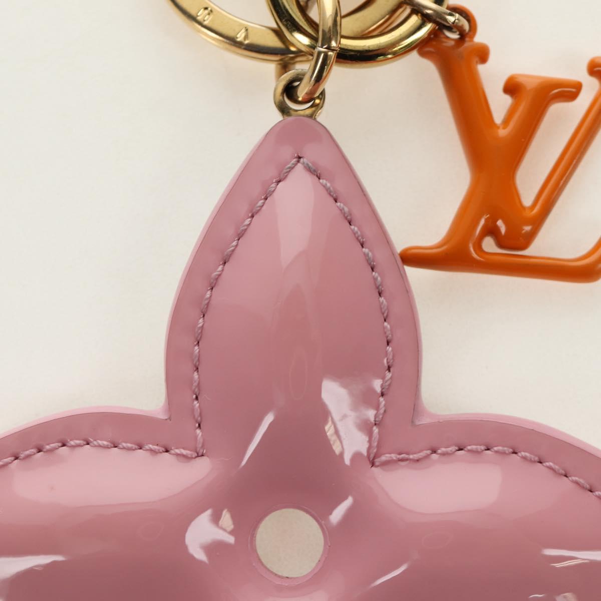 LOUIS VUITTON Vernis Key Holder LV Pop Flower Bag Charm Pink M01963 Auth 187596V