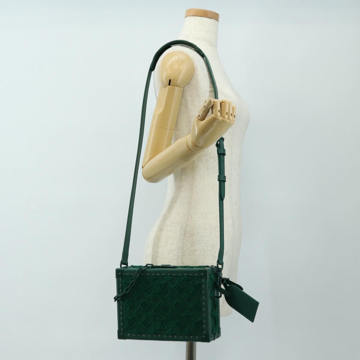 LOUIS VUITTON Monogram Tuftage Clutch Box Shoulder Bag Green LV Auth 187599SM