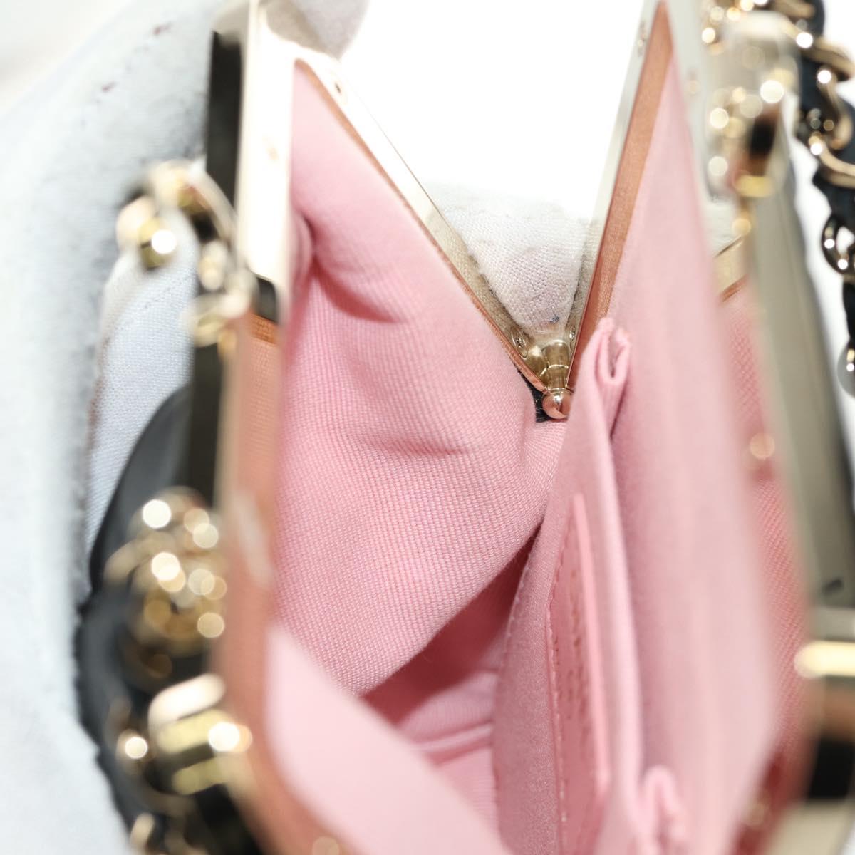 CHANEL Chain Matelasse Shoulder Bag Lamb Skin Black Gold CC Auth 187603SAM