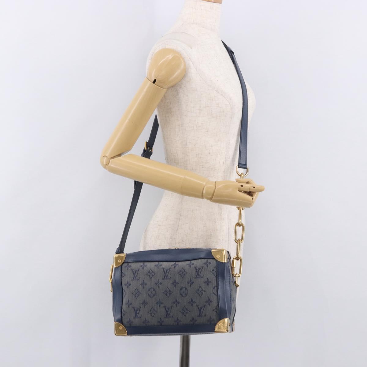 LOUIS VUITTON Monogram Denim Soft Trunk Bag Blue M44723 LV Auth 187612SAM
