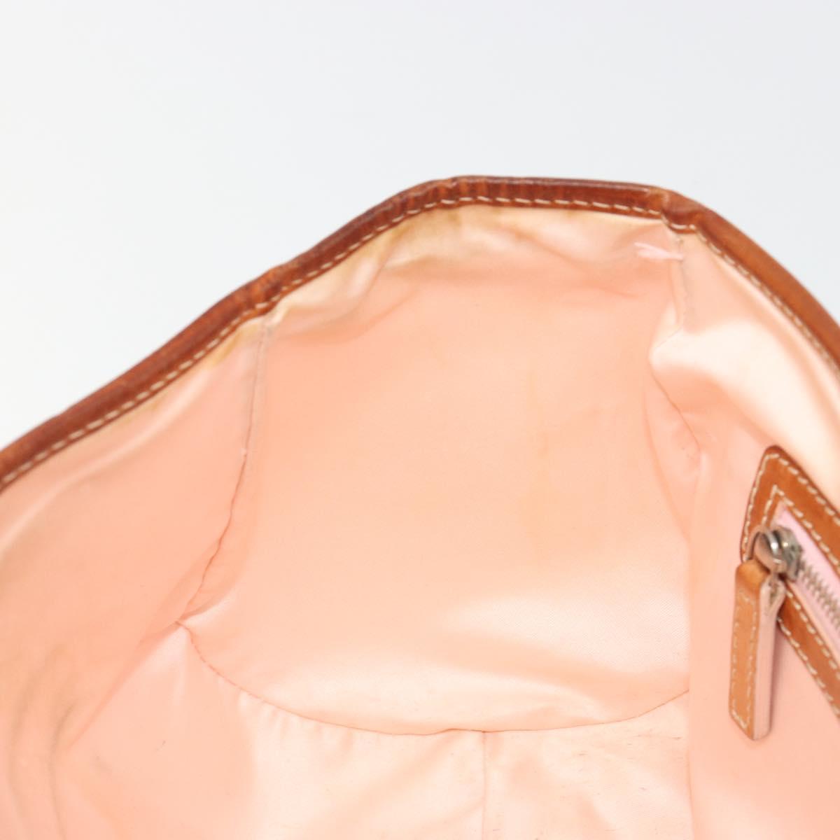 Christian Dior Trotter Canvas Romantic Bag PVC Beige Silver Auth 187615A