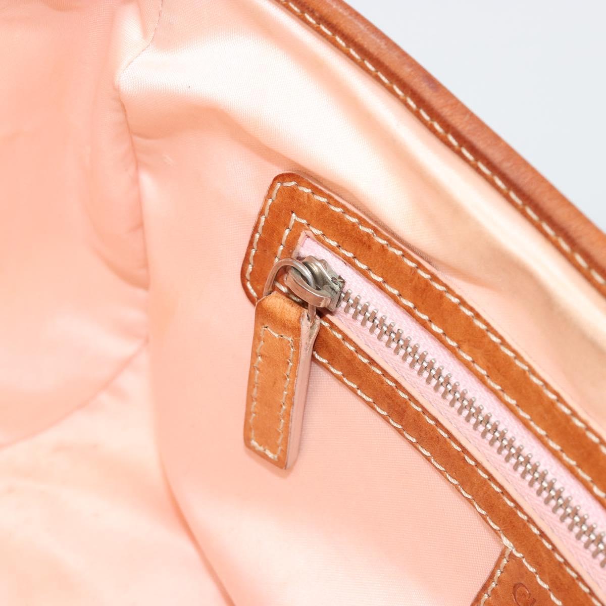 Christian Dior Trotter Canvas Romantic Bag PVC Beige Silver Auth 187615A