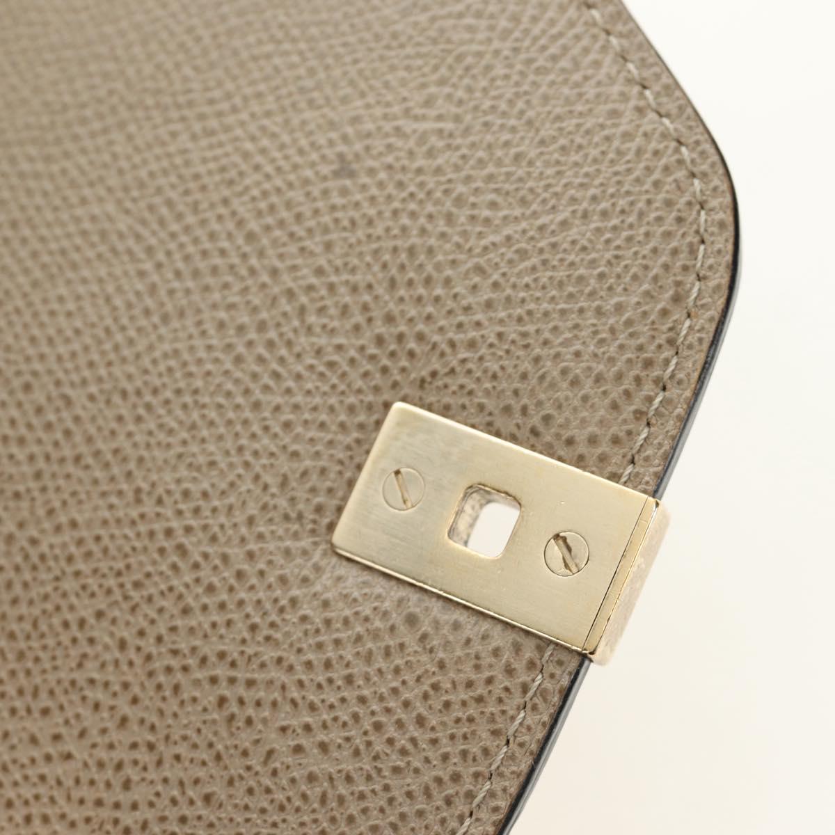 Valextra Isidide Hand Bag Leather 2way Beige Gold Auth 187616SM