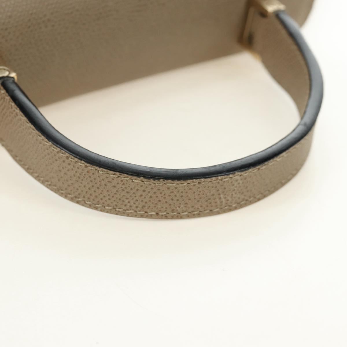 Valextra Isidide Hand Bag Leather 2way Beige Gold Auth 187616SM