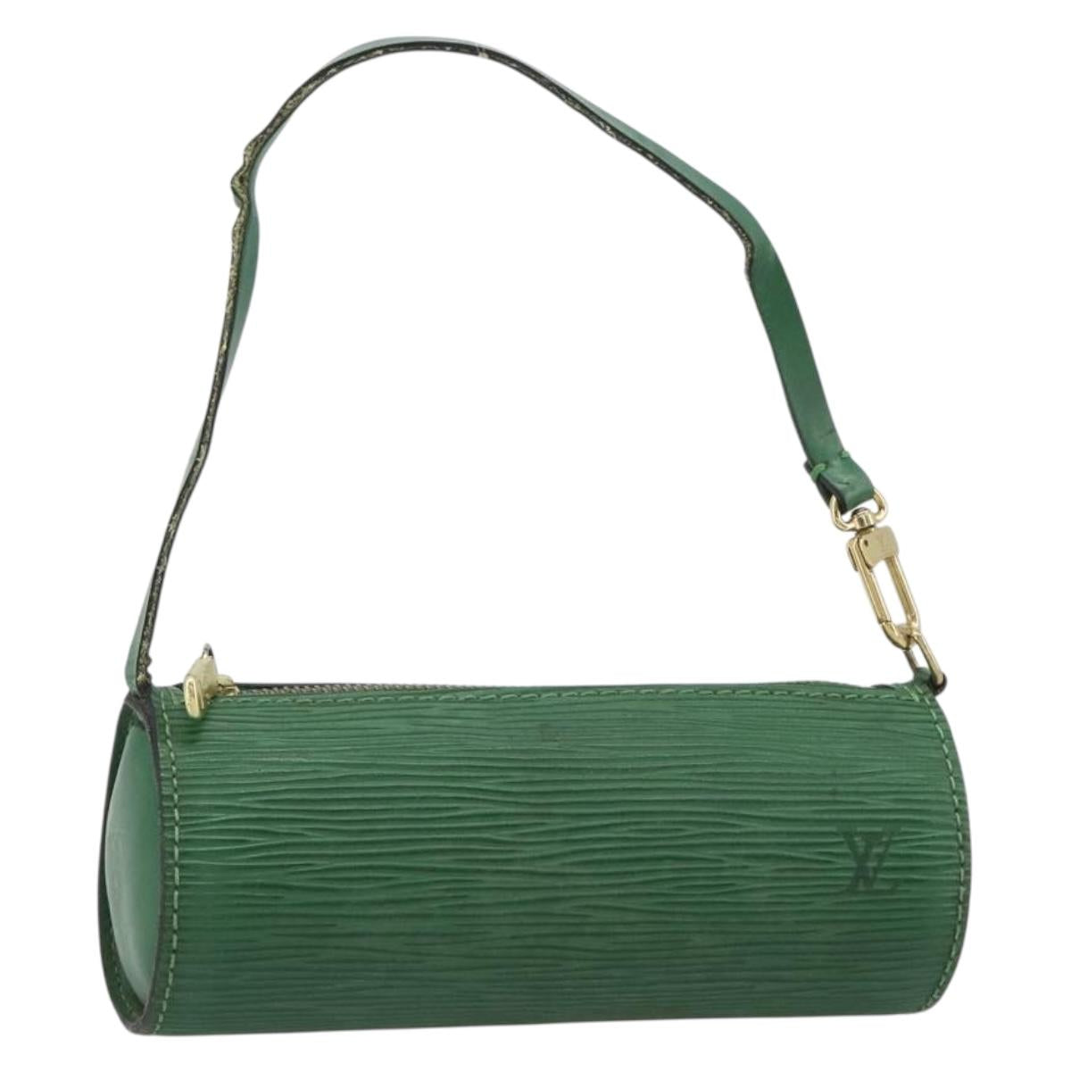 LOUIS VUITTON Epi Soufflot Pouch Green LV Auth 187622