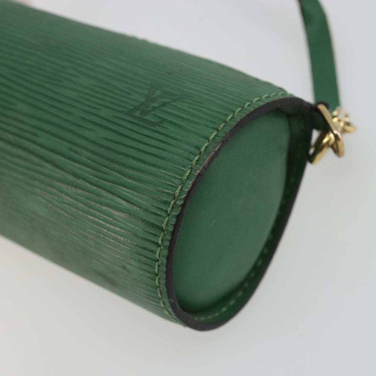 LOUIS VUITTON Epi Soufflot Pouch Green LV Auth 187622