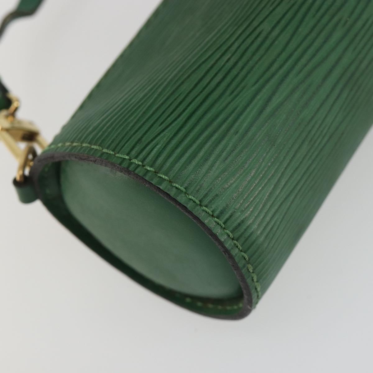 LOUIS VUITTON Epi Soufflot Pouch Green LV Auth 187622