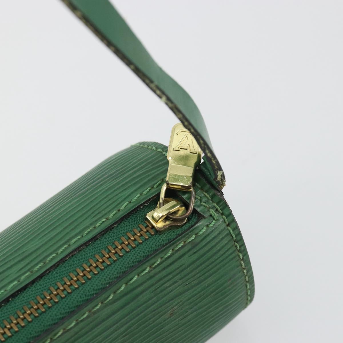 LOUIS VUITTON Epi Soufflot Pouch Green LV Auth 187622