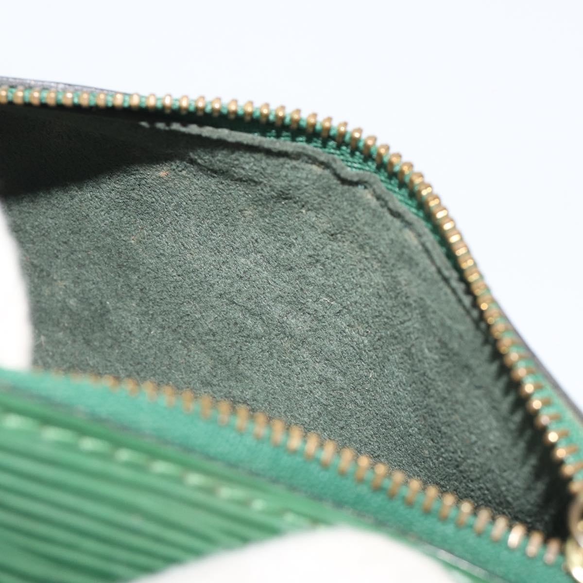 LOUIS VUITTON Epi Soufflot Pouch Green LV Auth 187622