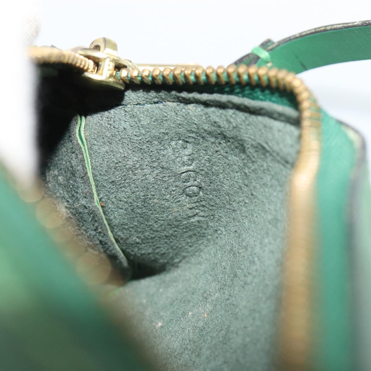 LOUIS VUITTON Epi Soufflot Pouch Green LV Auth 187622