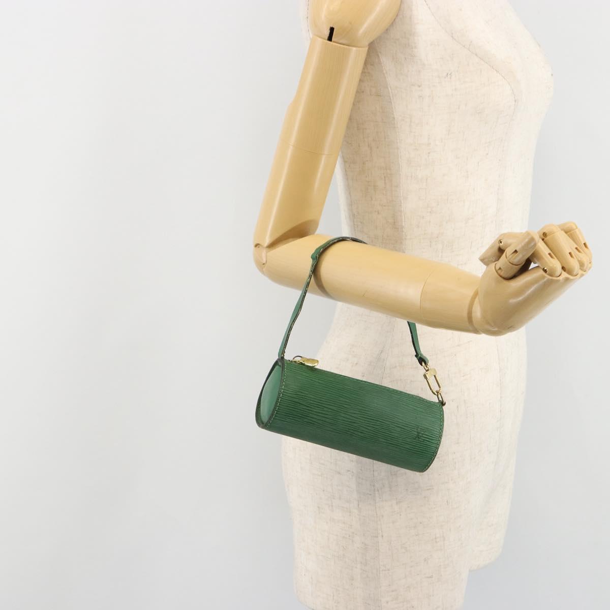 LOUIS VUITTON Epi Soufflot Pouch Green LV Auth 187622