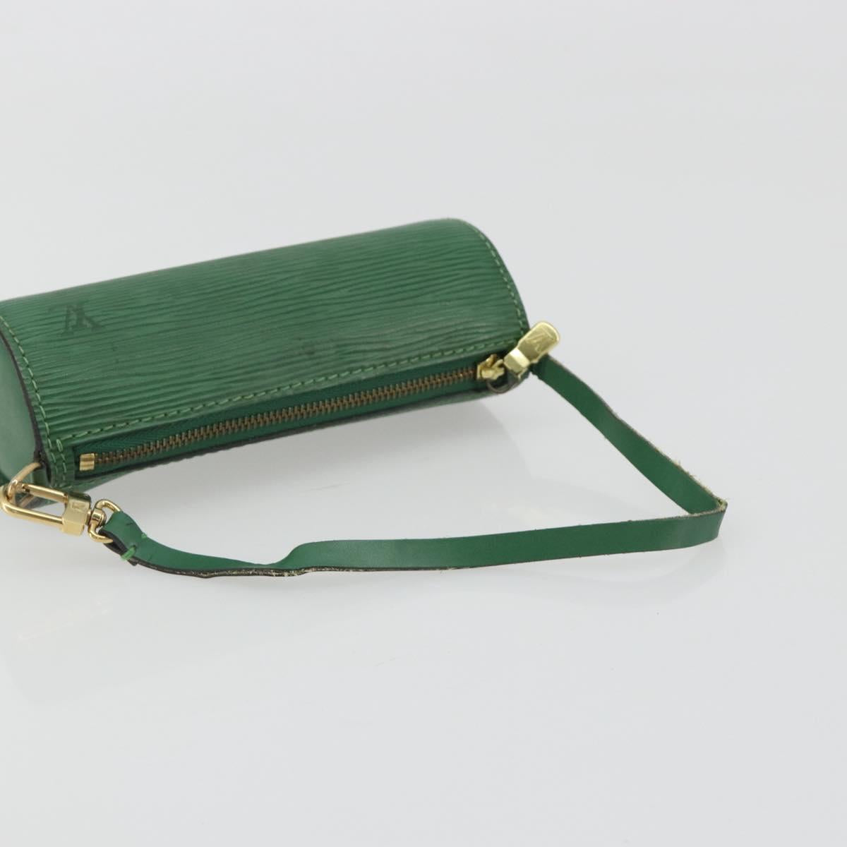 LOUIS VUITTON Epi Soufflot Pouch Green LV Auth 187622