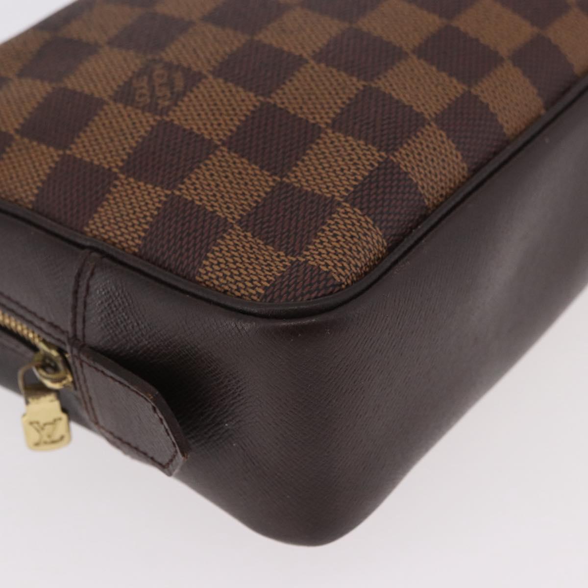 LOUIS VUITTON Damier Ebene Trousse Toilette 25 Clutch Bag N47624 LV Auth 187635
