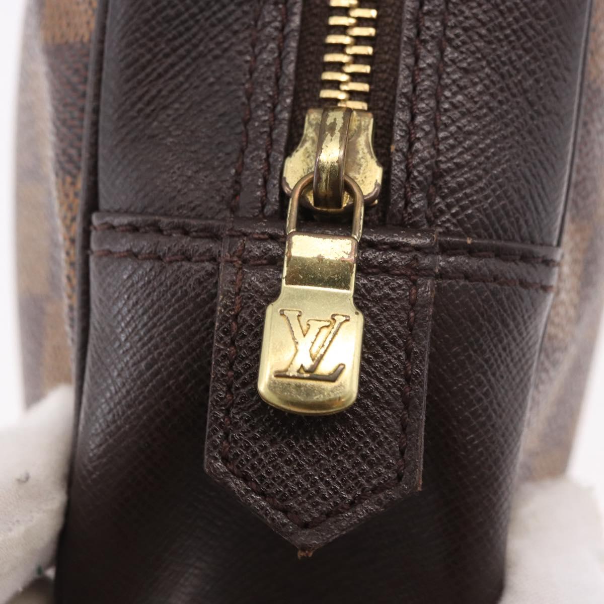 LOUIS VUITTON Damier Ebene Trousse Toilette 25 Clutch Bag N47624 LV Auth 187635
