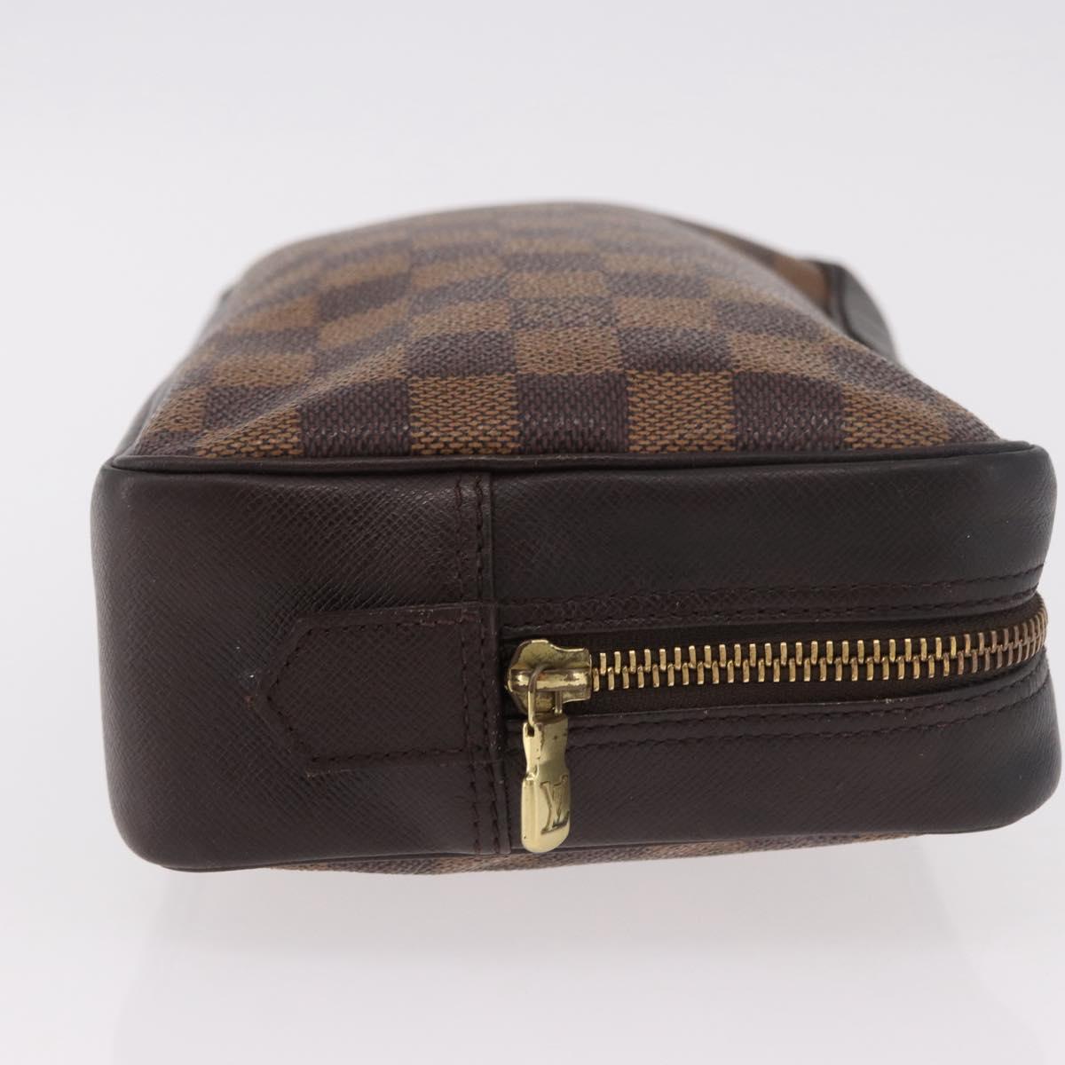 LOUIS VUITTON Damier Ebene Trousse Toilette 25 Clutch Bag N47624 LV Auth 187635