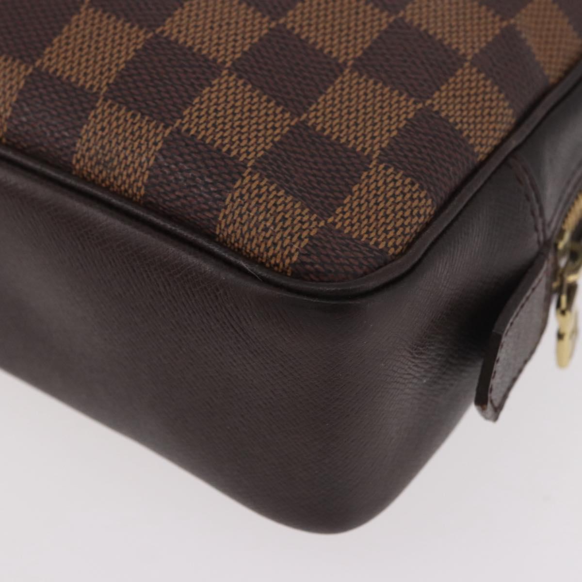 LOUIS VUITTON Damier Ebene Trousse Toilette 25 Clutch Bag N47624 LV Auth 187635