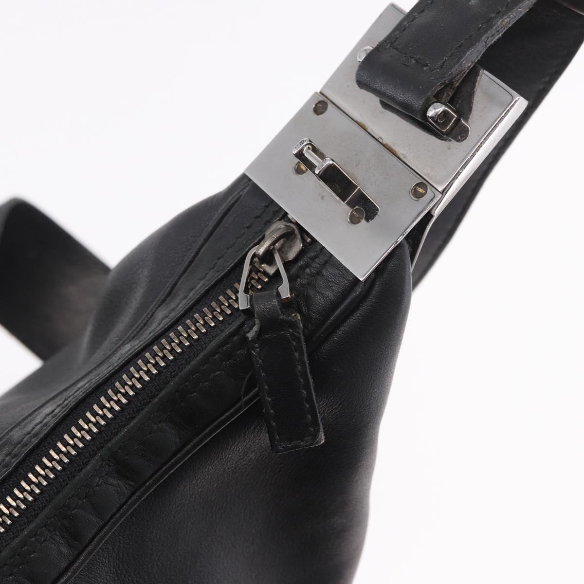 GUCCI Shoulder Bag Leather Black Silver 001 3341 Auth 187636