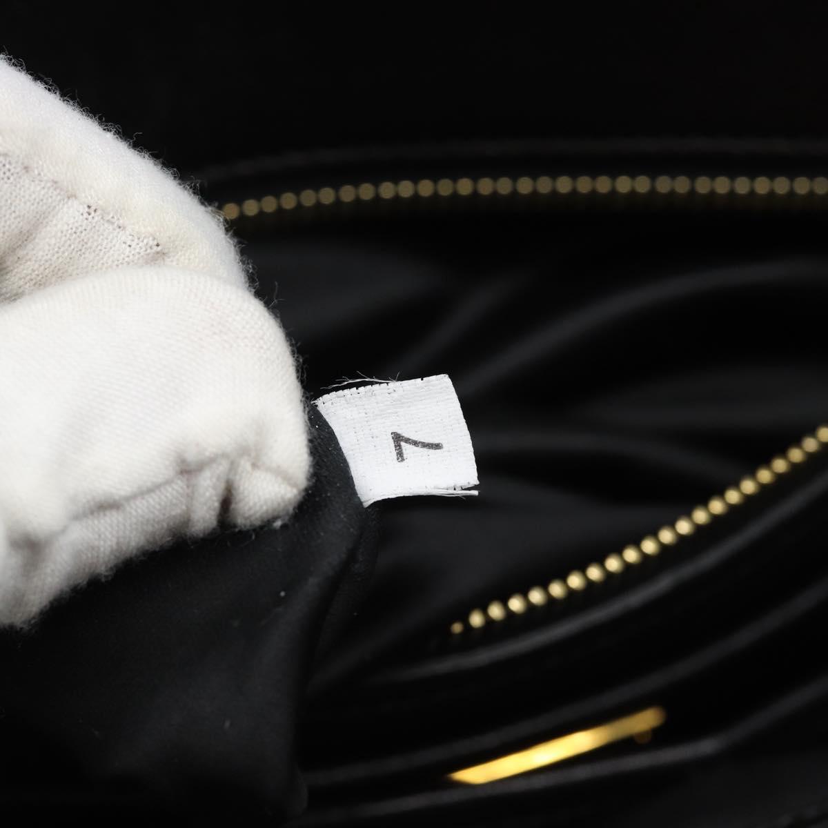 Miu Miu Matelasse Biker Hand Bag Lamb Skin 2way Black Gold Auth 187637V