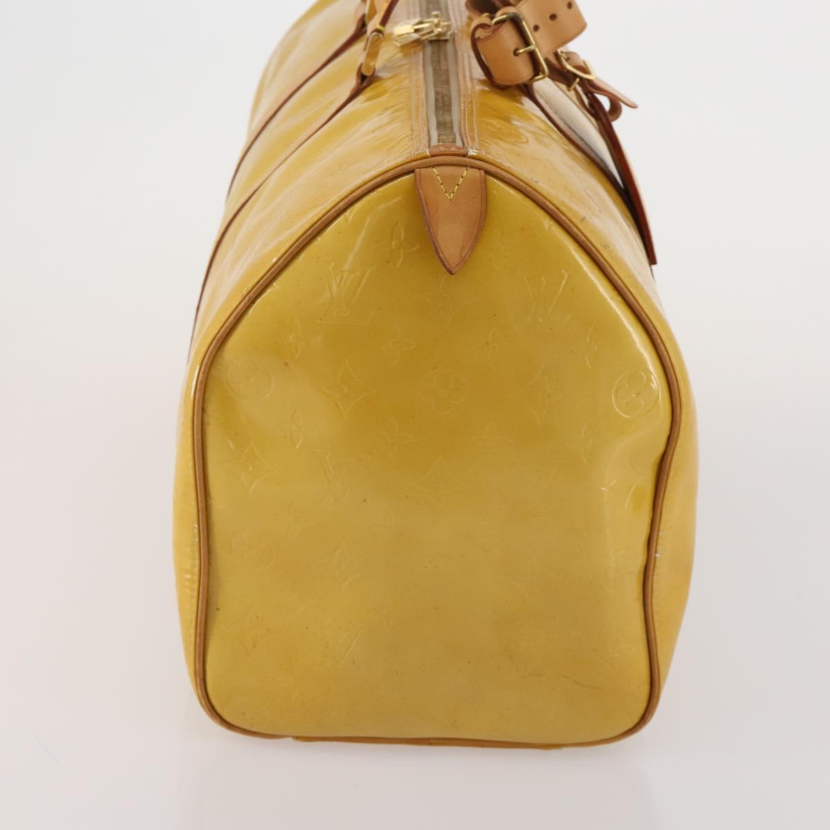 LOUIS VUITTON Monogram Vernis Mercer Boston Bag Beige M91000 LV Auth 187638