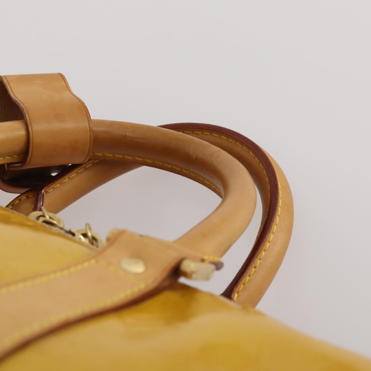 LOUIS VUITTON Monogram Vernis Mercer Boston Bag Beige M91000 LV Auth 187638