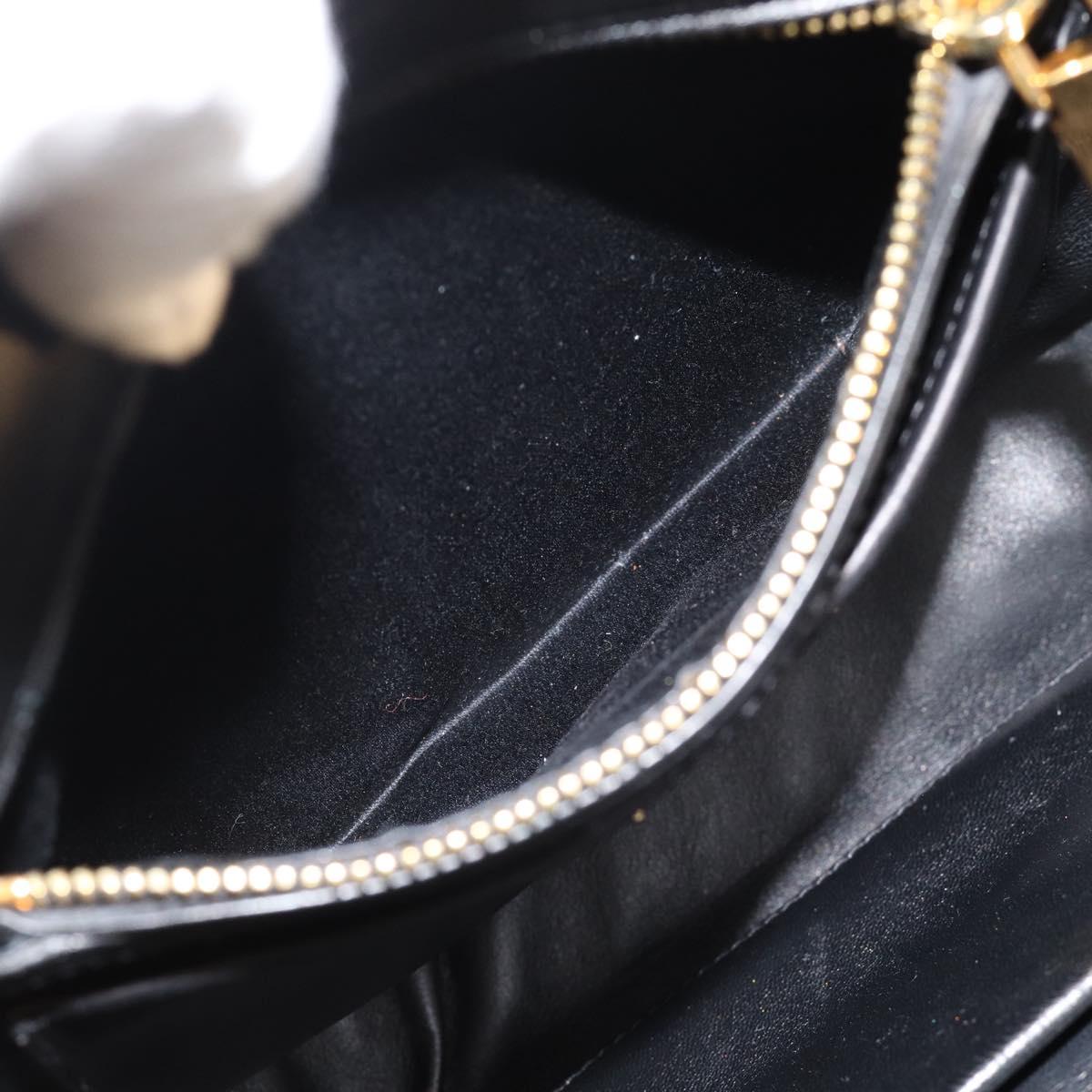 Miu Miu Matelasse Hand Bag Leather 2way Black Gold Auth 187647V
