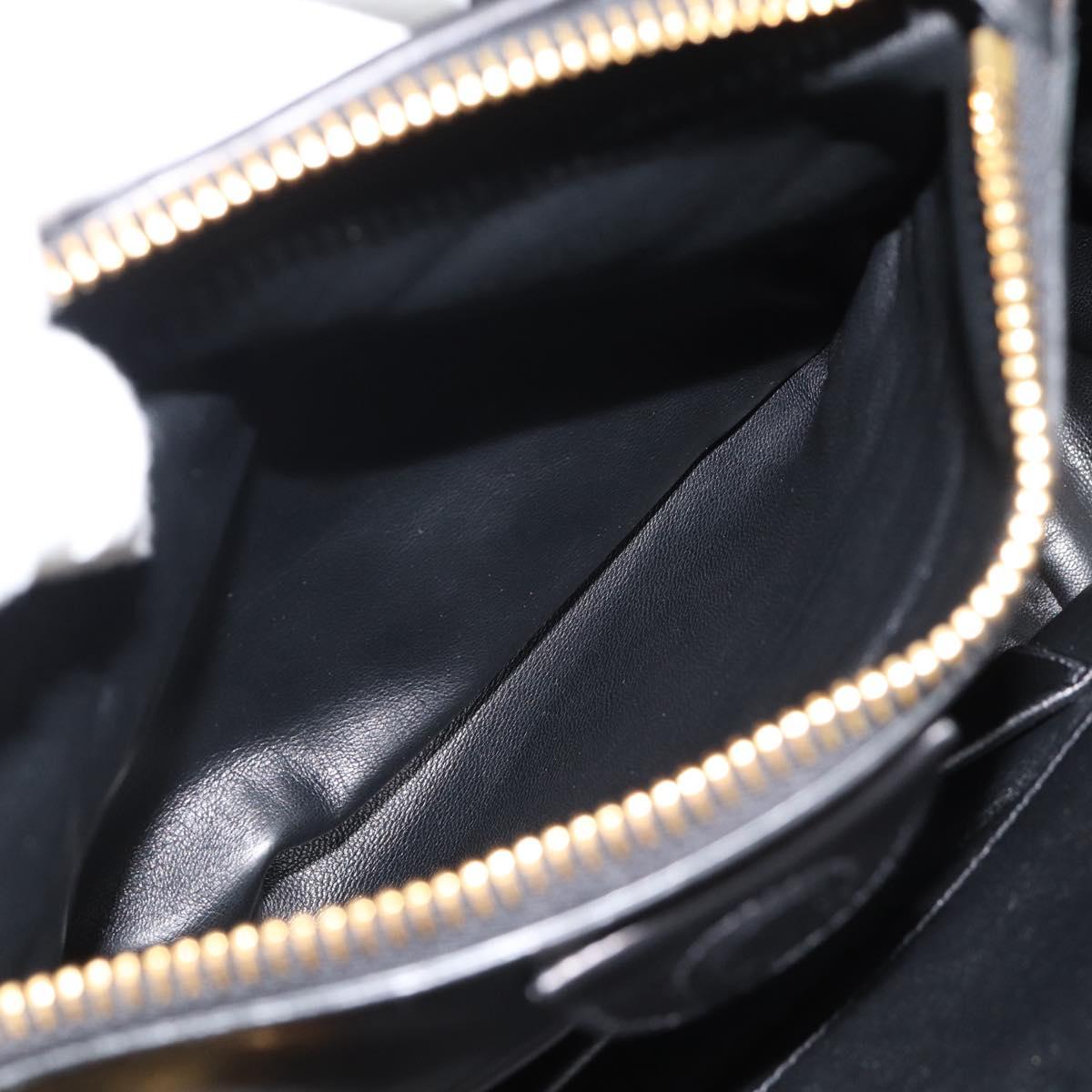 Miu Miu Matelasse Hand Bag Leather 2way Black Gold Auth 187647V