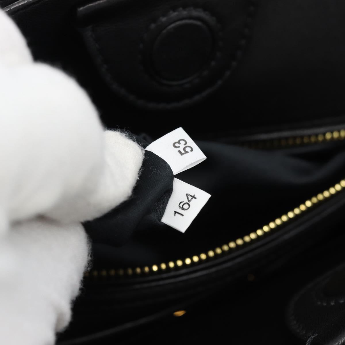 Miu Miu Matelasse Hand Bag Leather 2way Black Gold Auth 187647V