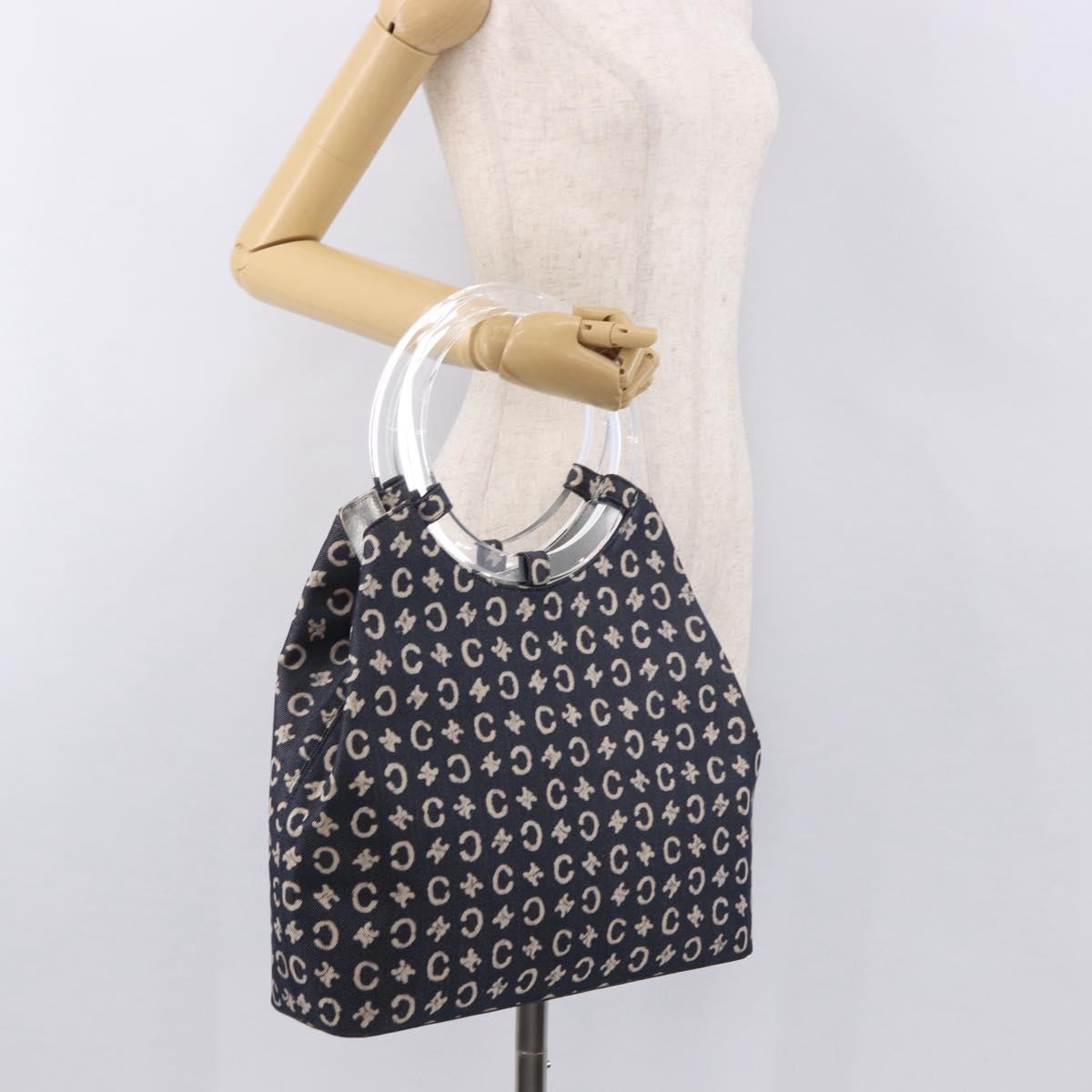 CELINE C Macadam Canvas Hand Bag Navy Auth 187648V