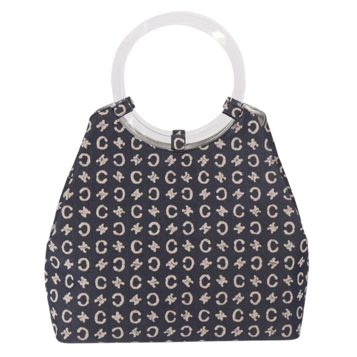 CELINE C Macadam Canvas Hand Bag Navy Auth 187648V