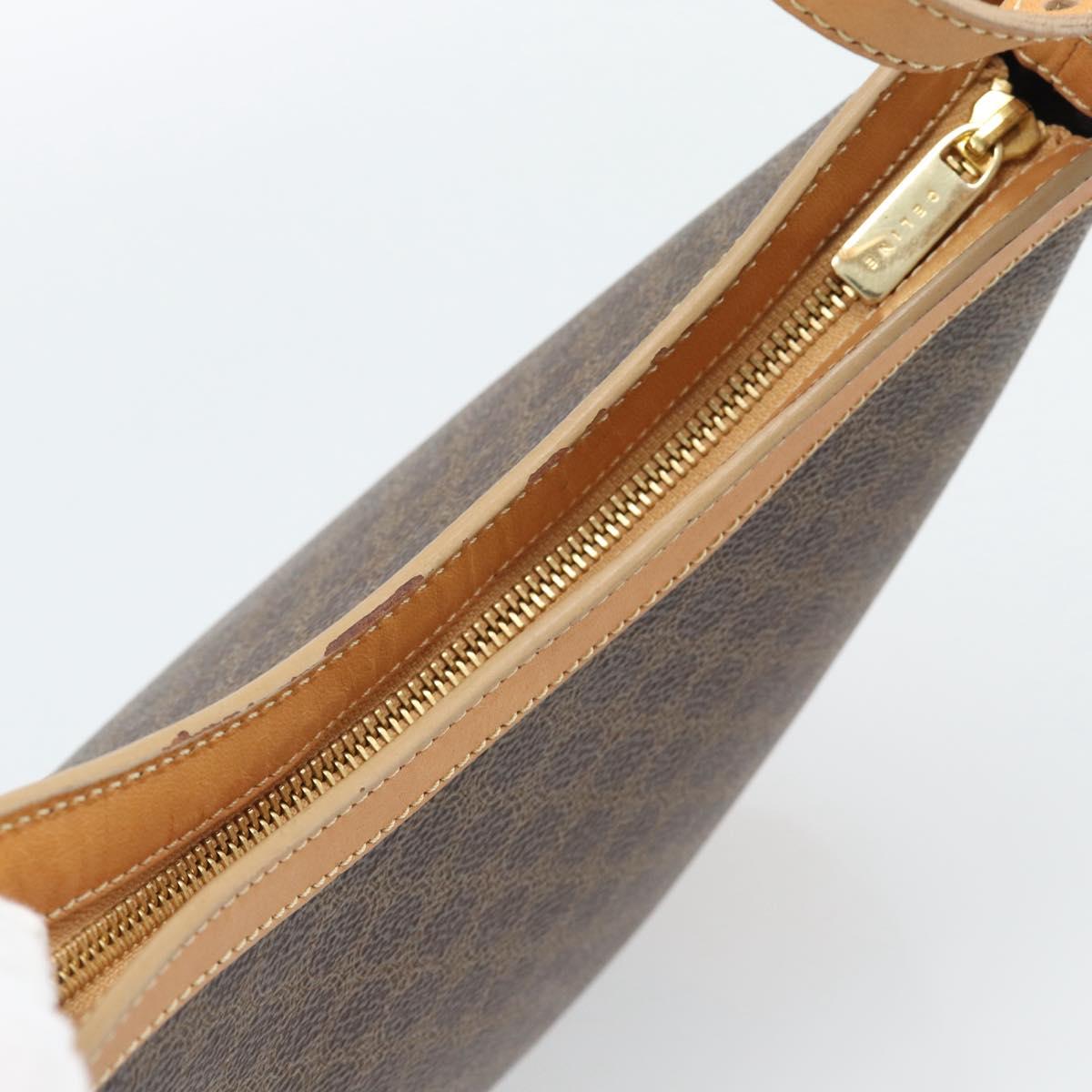 CELINE Macadam Canvas Shoulder Bag PVC Leather Brown Gold Auth 187649V