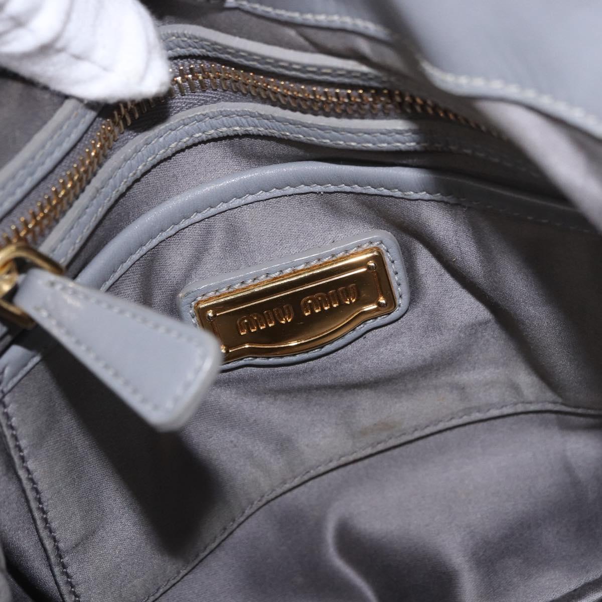 Miu Miu Hand Bag Leather 2way Gray Gold Auth 187651A