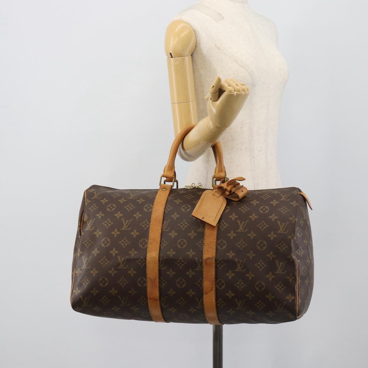 LOUIS VUITTON Monogram Keepall 45 Boston Bag M41428 LV Auth 187661