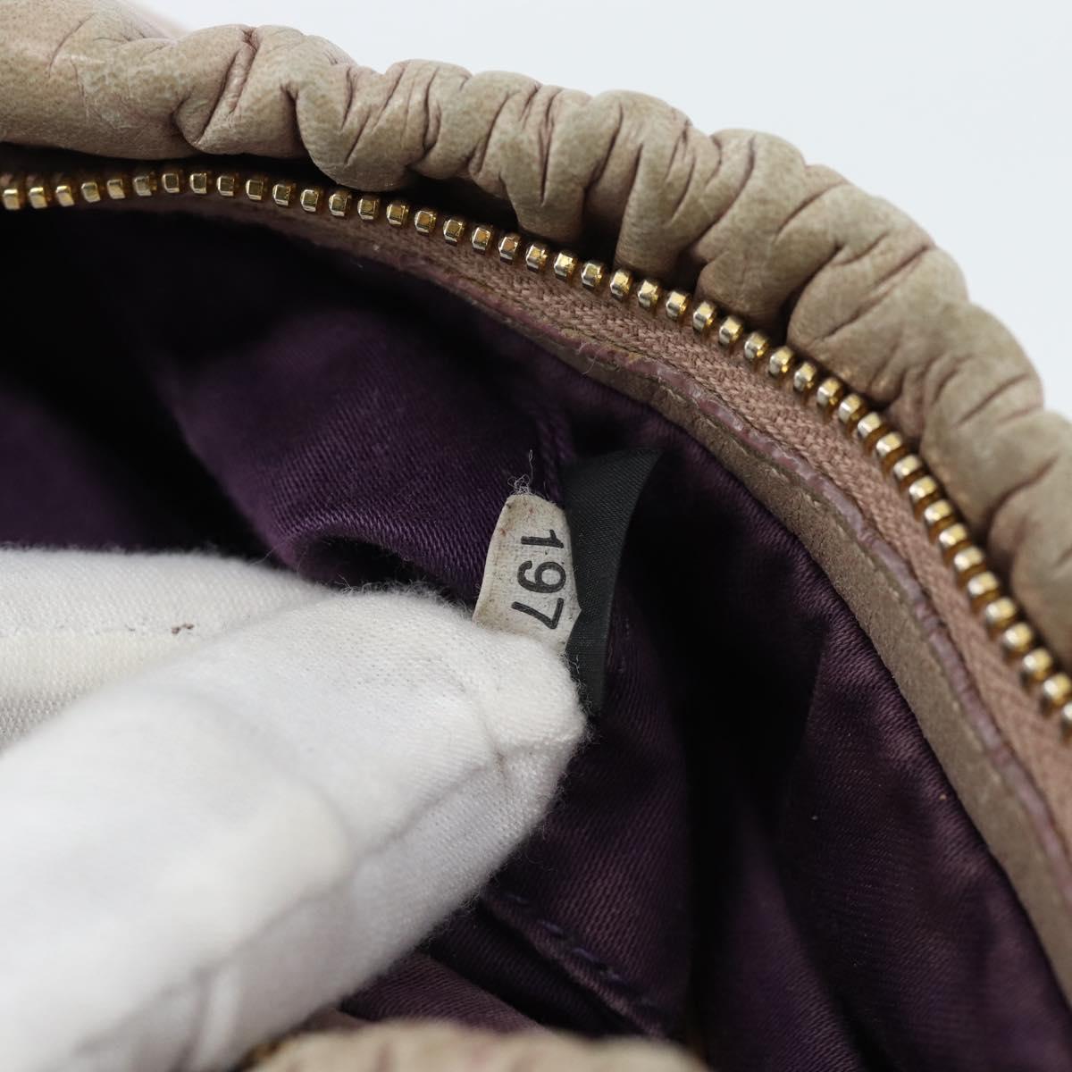 Miu Miu Shoulder Bag Leather Pink Gold Auth 187662