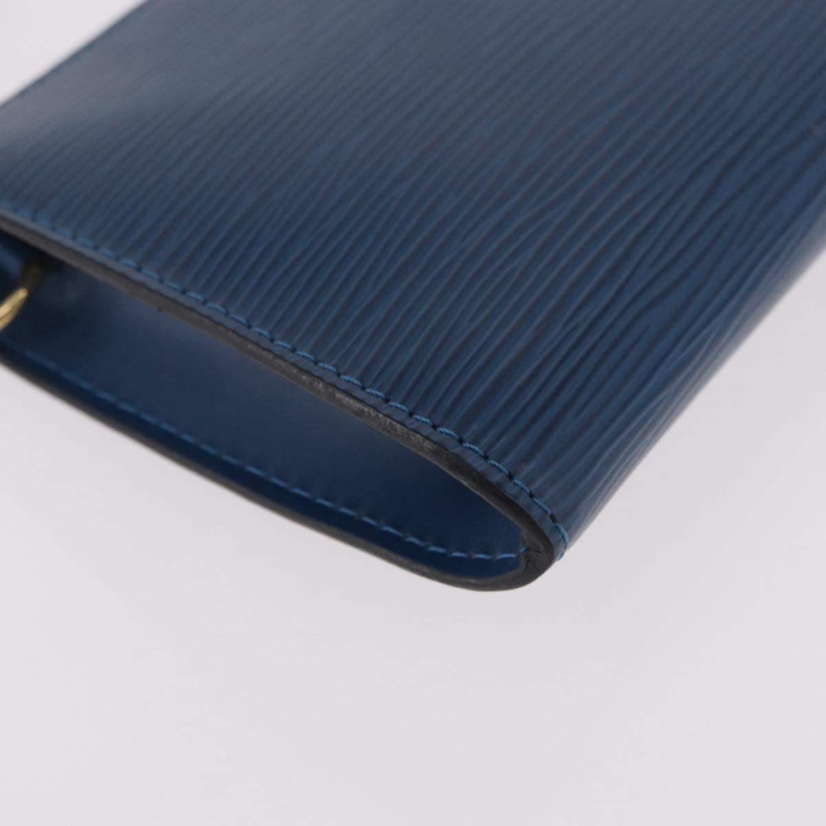 LOUIS VUITTON Epi Pochette Accessoires Pouch Blue M52985 LV Auth 187669
