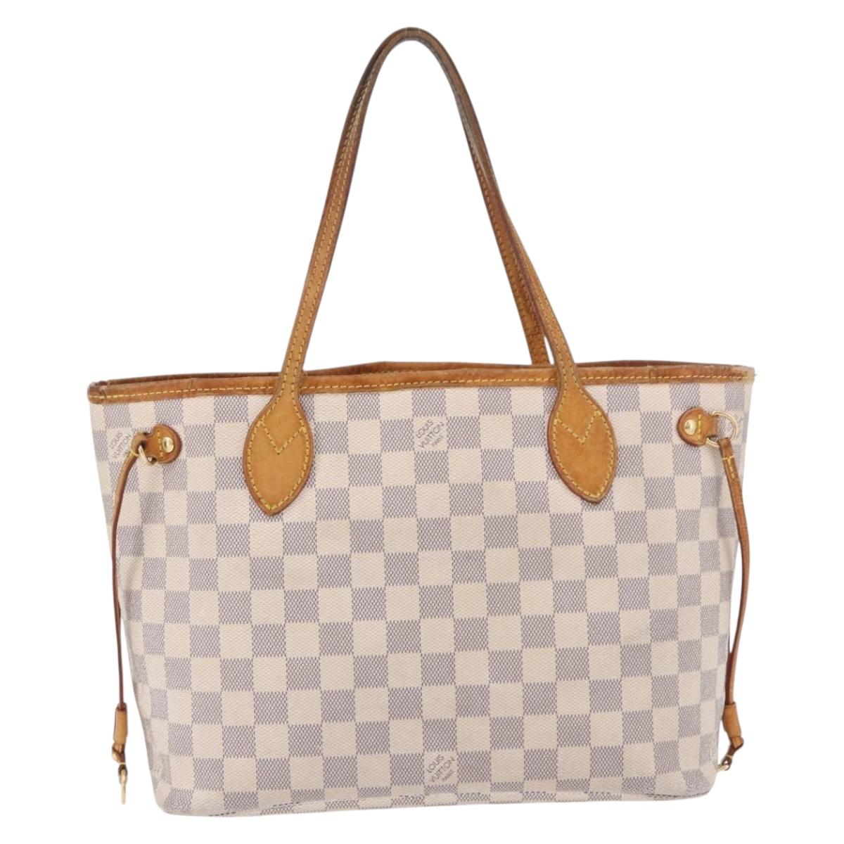 LOUIS VUITTON Damier Azur Neverfull PM Tote Bag N41362 LV Auth 187671