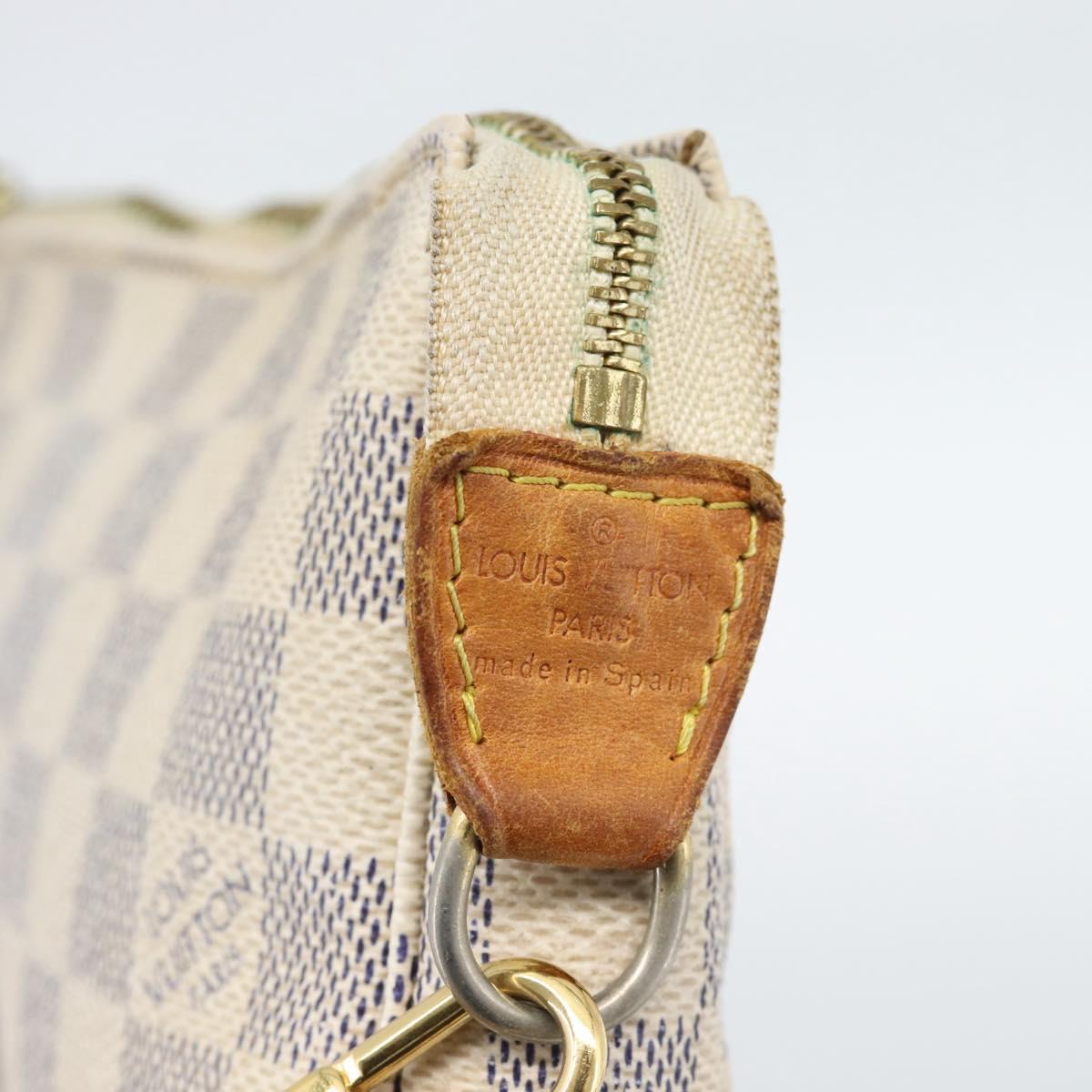 LOUIS VUITTON Damier Azur Pochette Accessoires Pouch N41207 LV Auth 187681