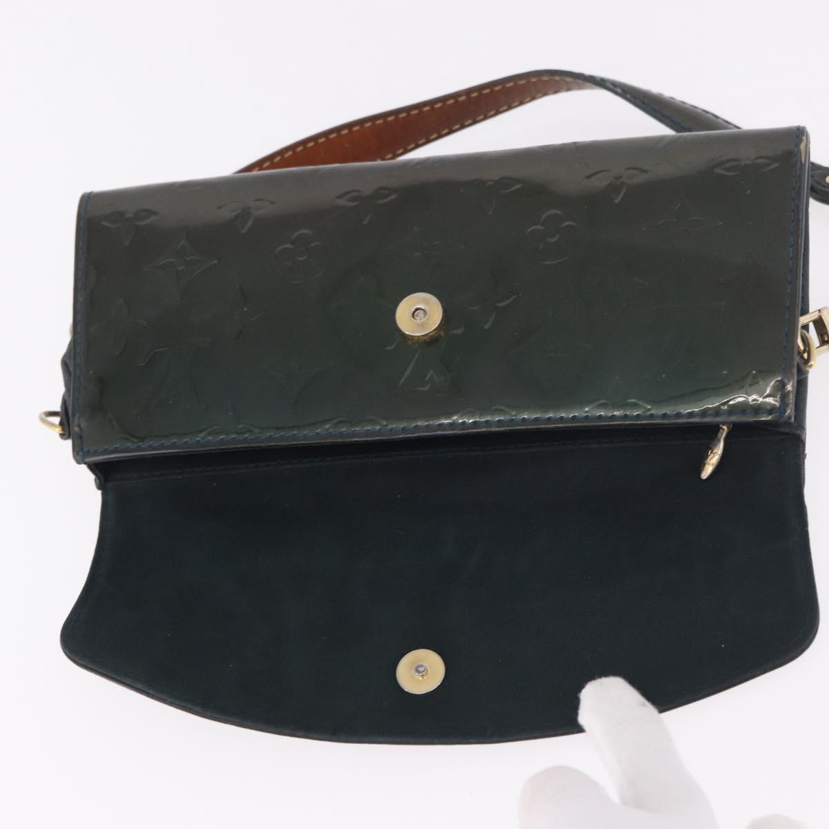 LOUIS VUITTON Vernis Sunset Bluebird Clutch Bag Bluenuit M93680 LV Auth 187683