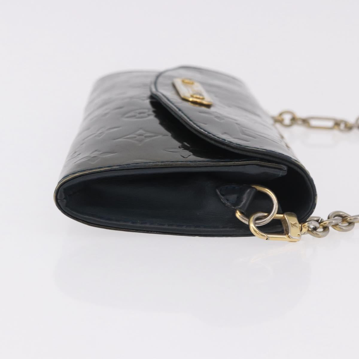 LOUIS VUITTON Vernis Sunset Bluebird Clutch Bag Bluenuit M93680 LV Auth 187683