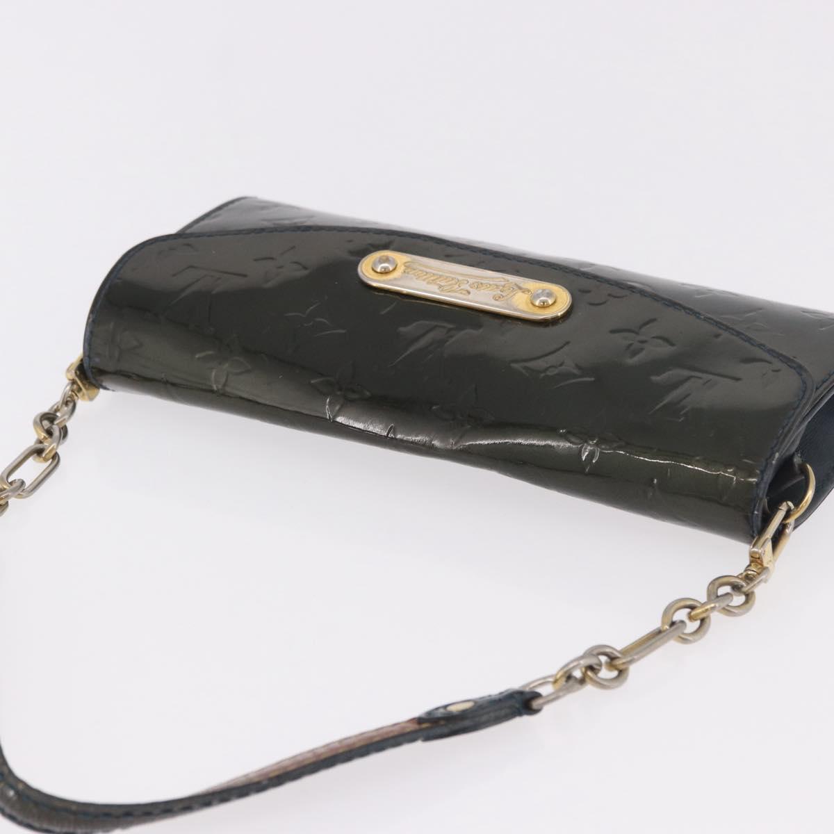LOUIS VUITTON Vernis Sunset Bluebird Clutch Bag Bluenuit M93680 LV Auth 187683