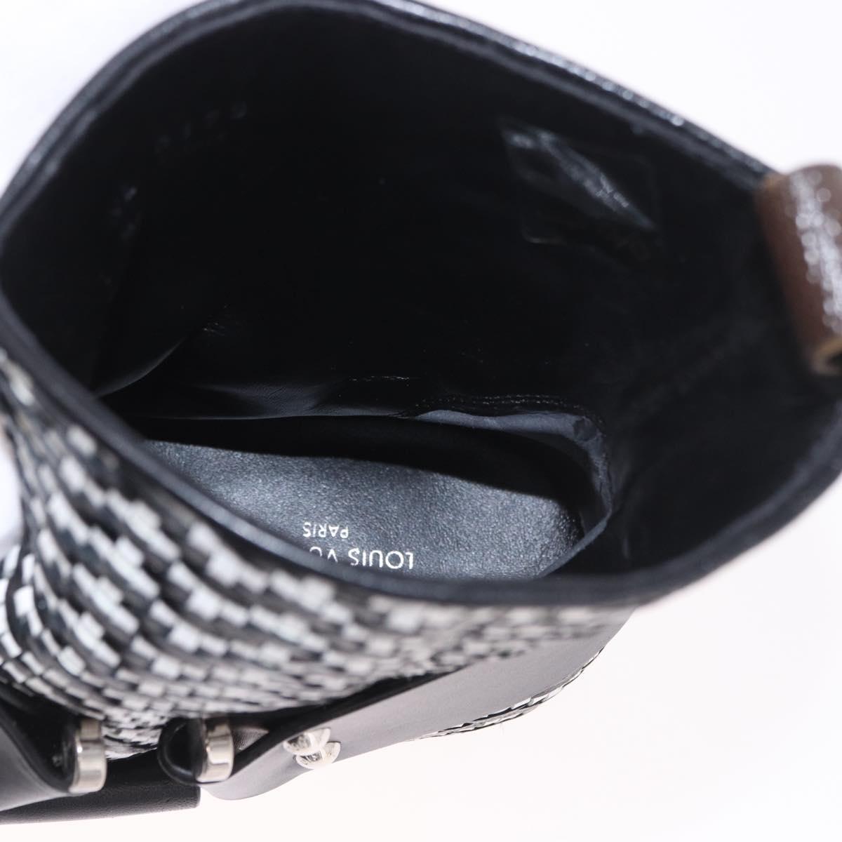 LOUIS VUITTON Baroque Line Ankle Boots Leather Black LV Auth 187687M