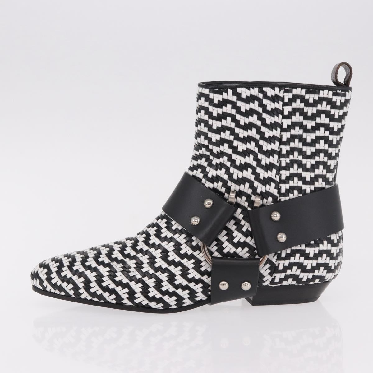 LOUIS VUITTON Baroque Line Ankle Boots Leather Black LV Auth 187687M