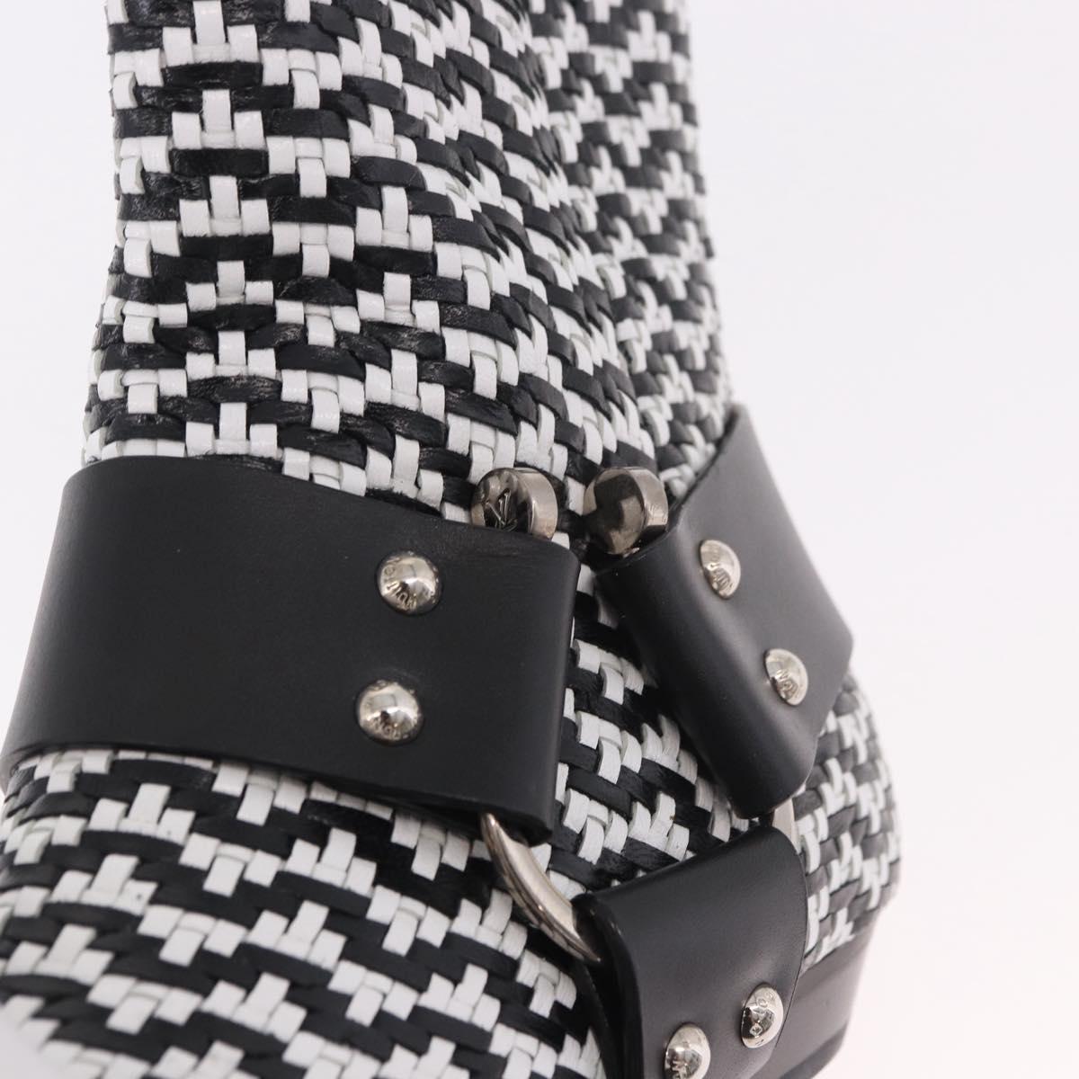 LOUIS VUITTON Baroque Line Ankle Boots Leather Black LV Auth 187687M