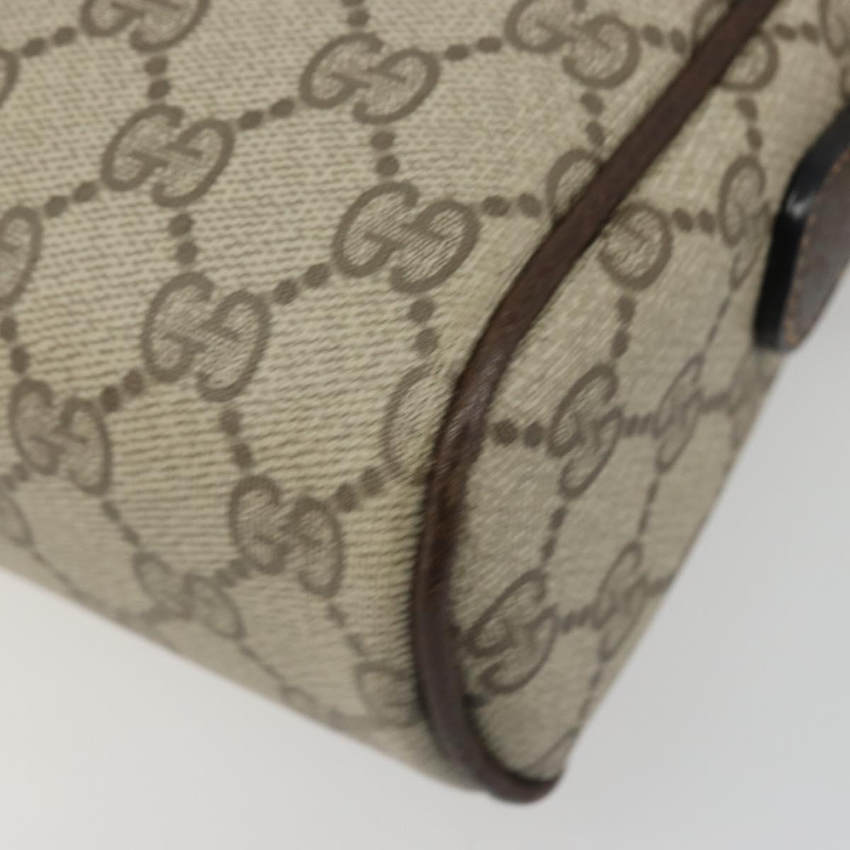 GUCCI GG Supreme Web Sherry Line Shoulder Bag PVC Beige Gold Auth 187688