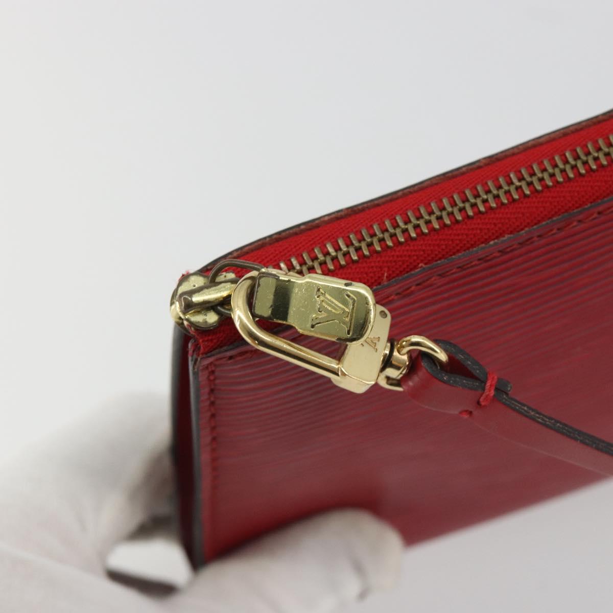 LOUIS VUITTON Epi Pochette Accessoires Pouch Red M52947 LV Auth 187691
