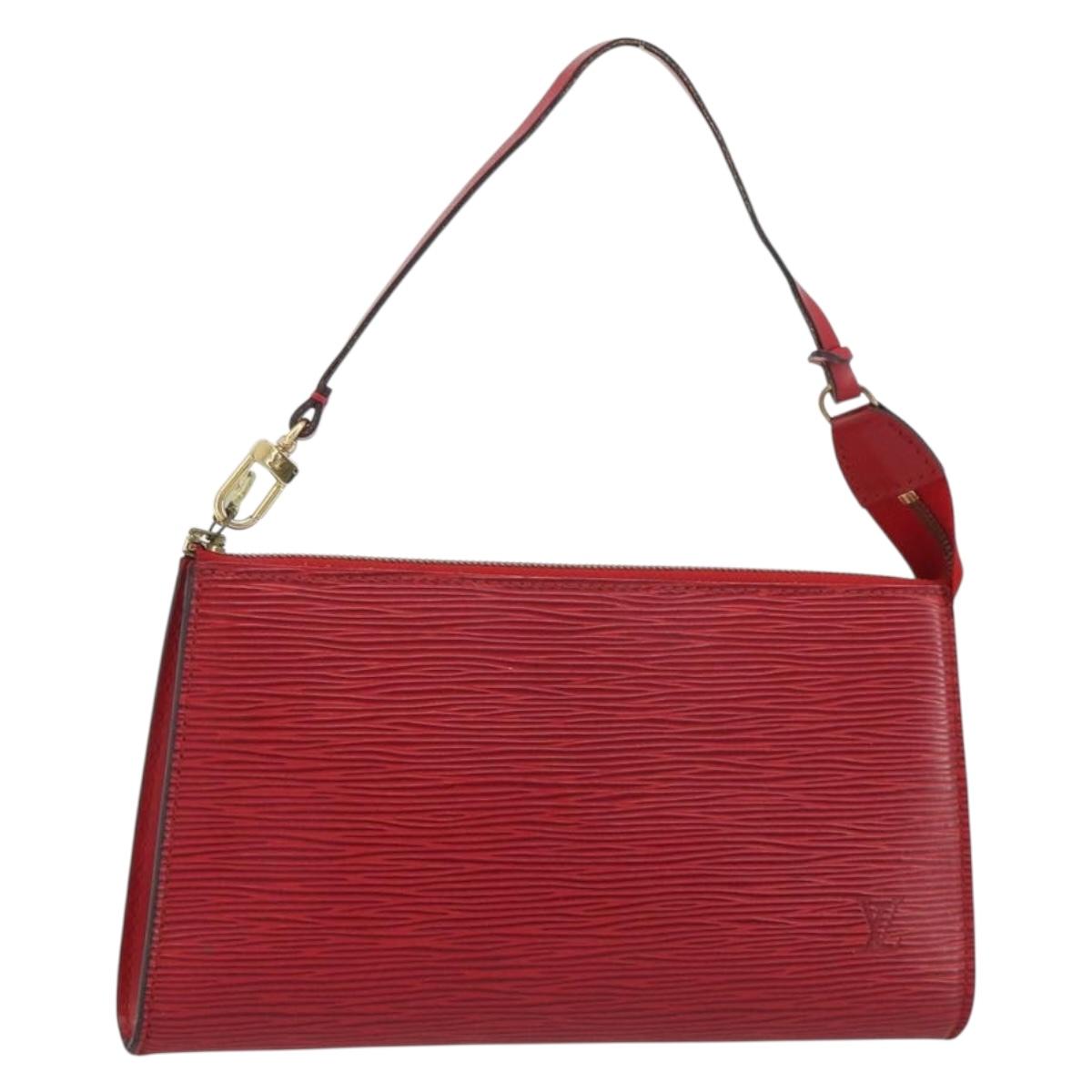 LOUIS VUITTON Epi Pochette Accessoires Pouch Red M52947 LV Auth 187691