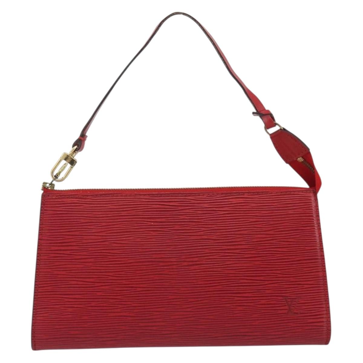 LOUIS VUITTON Epi Pochette Accessoires Pouch Red M52947 LV Auth 187691