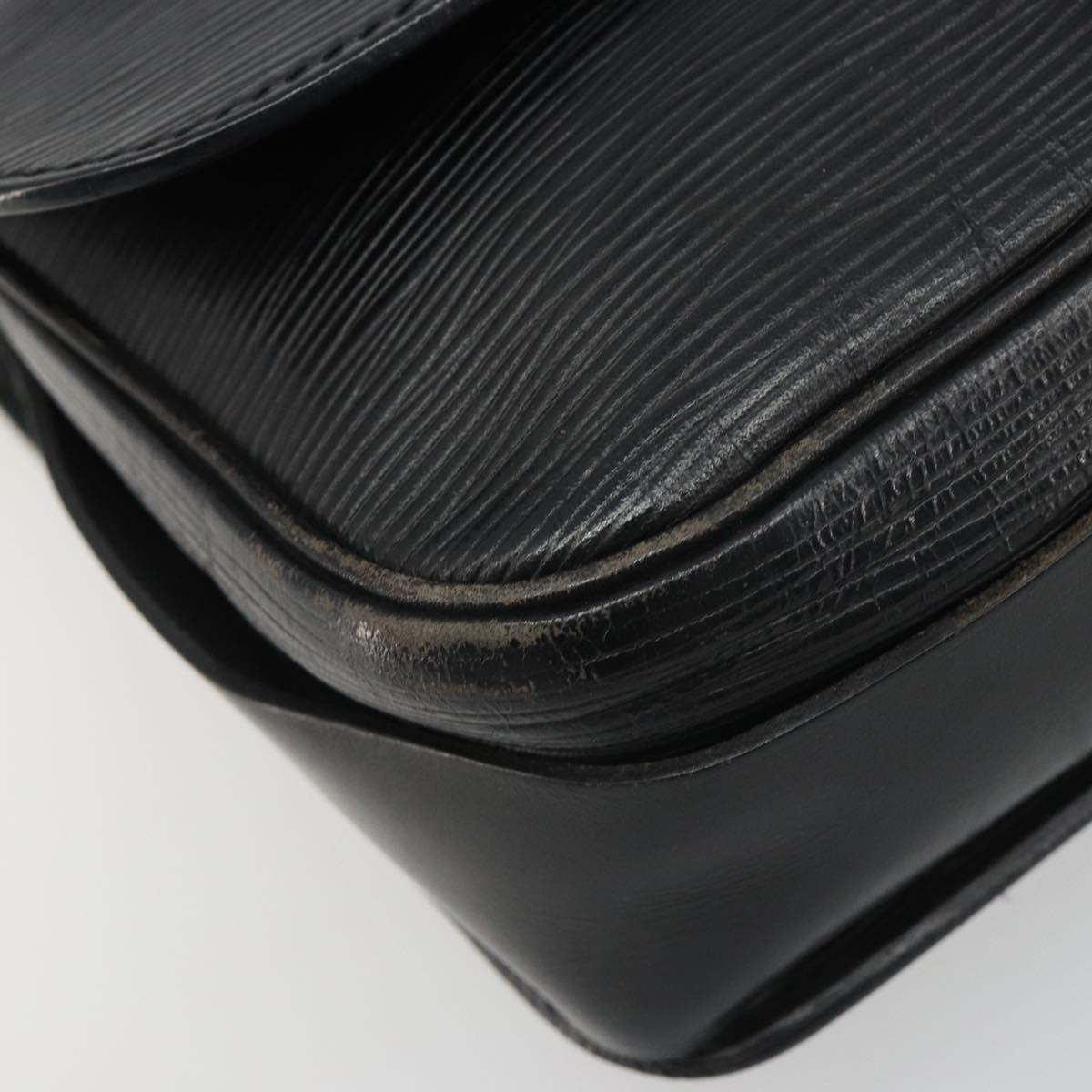 LOUIS VUITTON Epi Cartouchiere MM Shoulder Bag Black Noir M52242 LV Auth 187693