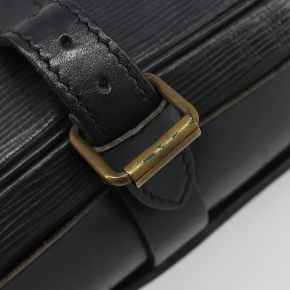 LOUIS VUITTON Epi Cartouchiere MM Shoulder Bag Black Noir M52242 LV Auth 187693